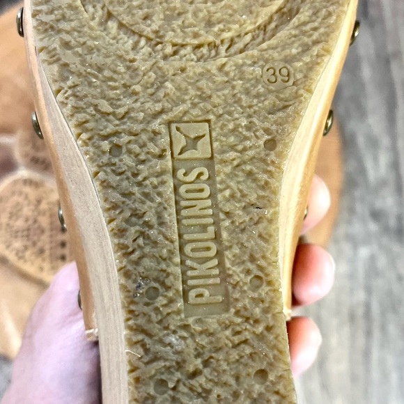 Pikolinos | Benissa Perforated Leather Wedge Peep Toe Sling Back Sandals Size 39 - Picture 11 of 12